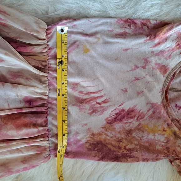 Rachael Roy Multi Layer Floral Floor length Dress. Tie Die Design Cut out back. - Picture 3 of 15